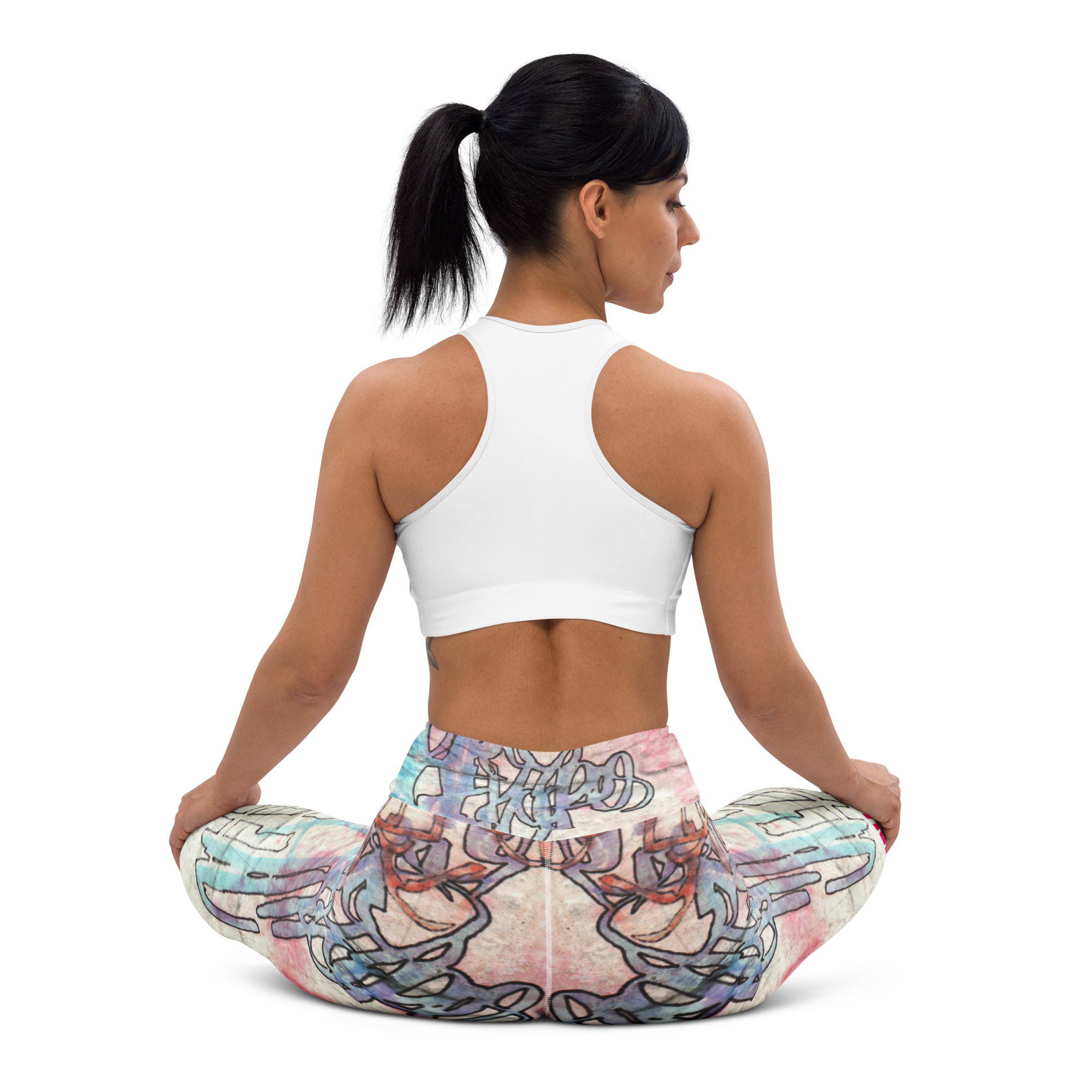 Folk In Quiet Motion Yoga Leggings - Image 3