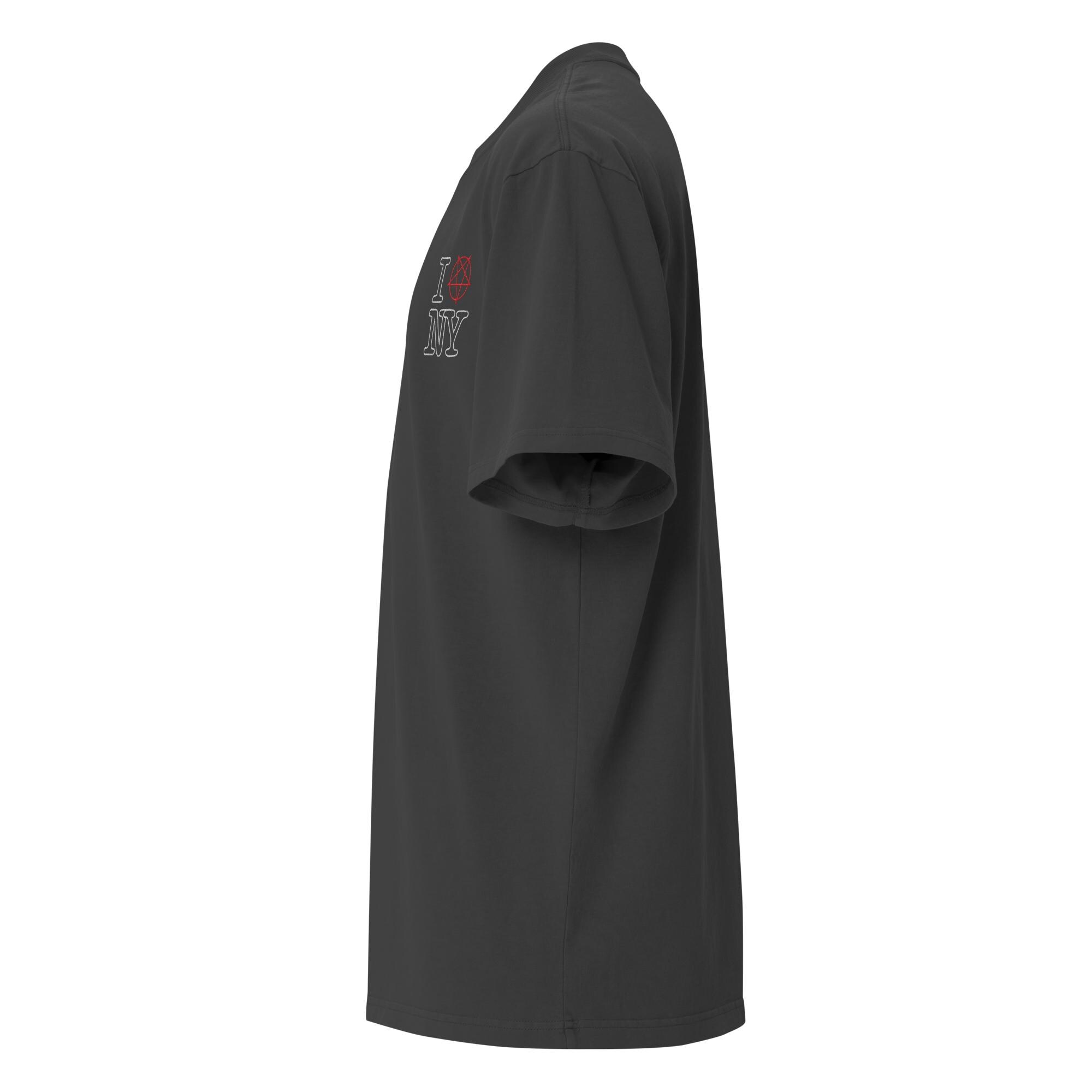 Oversized Faded T-Shirt Black Embroidery | I Pentagram Ny - Image 4