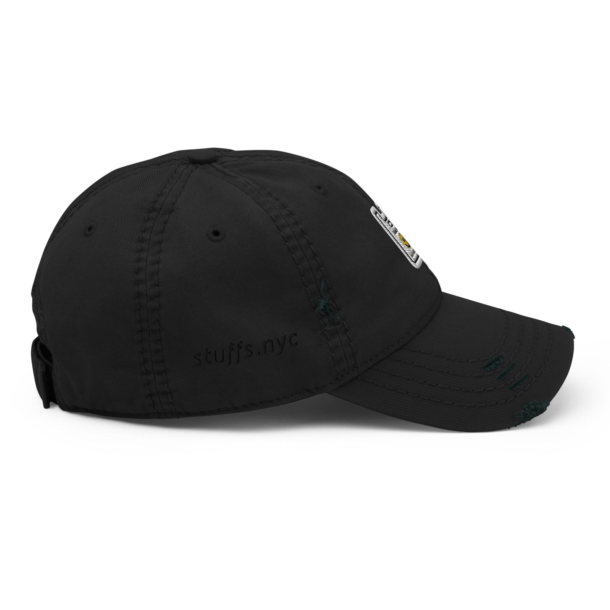 Distressed Dad Hat Embroidery | Smiley Thank You Plastic Bag Have A Good Day - Image 6