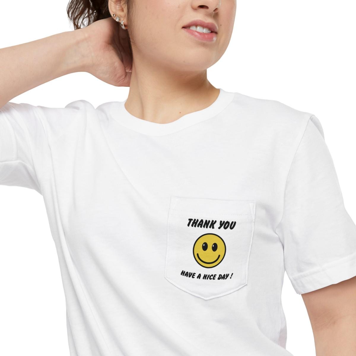 Pocket T-shirt | Plastic Bag Roses Have A Good Day - Image 5