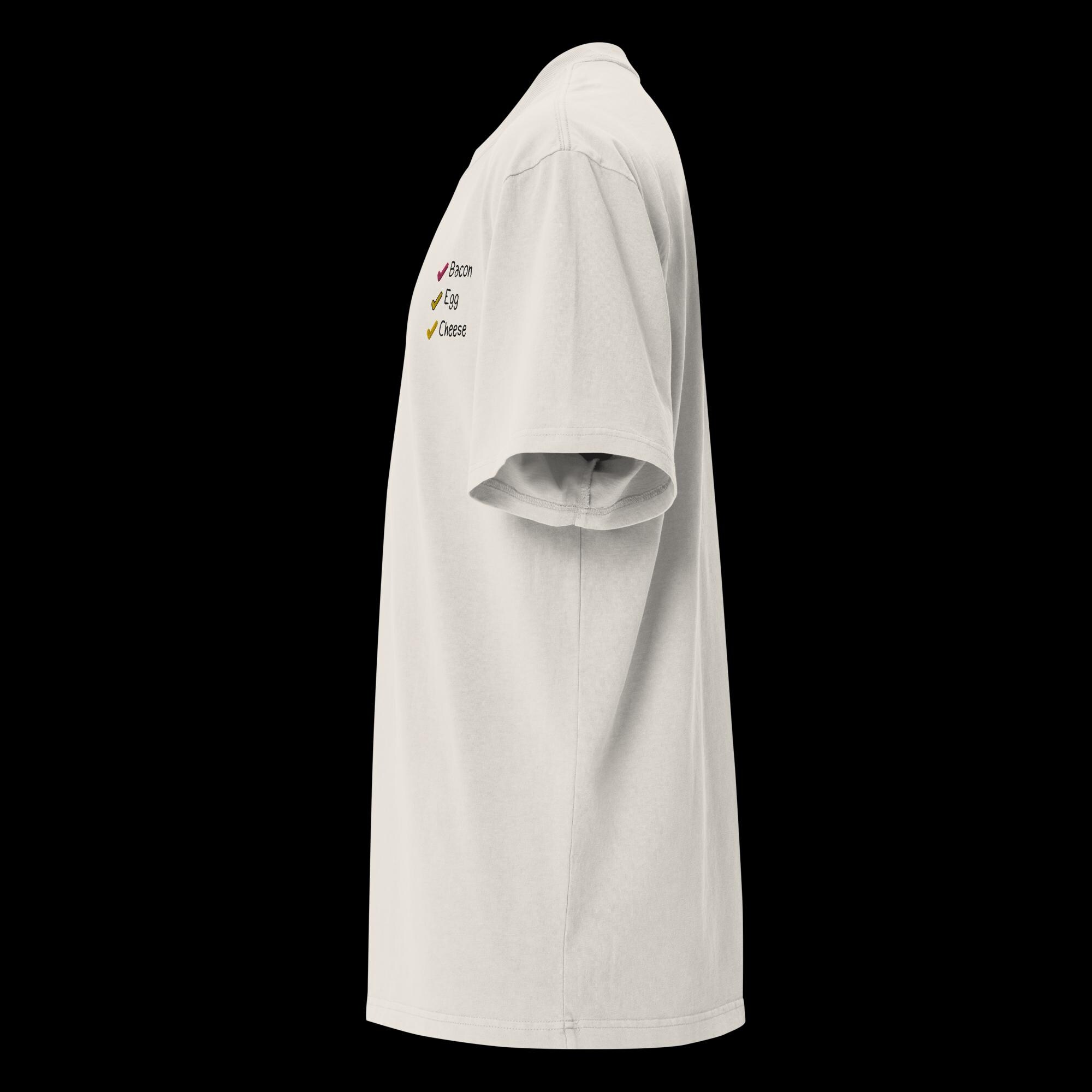 Oversized Faded T-Shirt Embroidery | Bacon Egg Cheese - Image 4