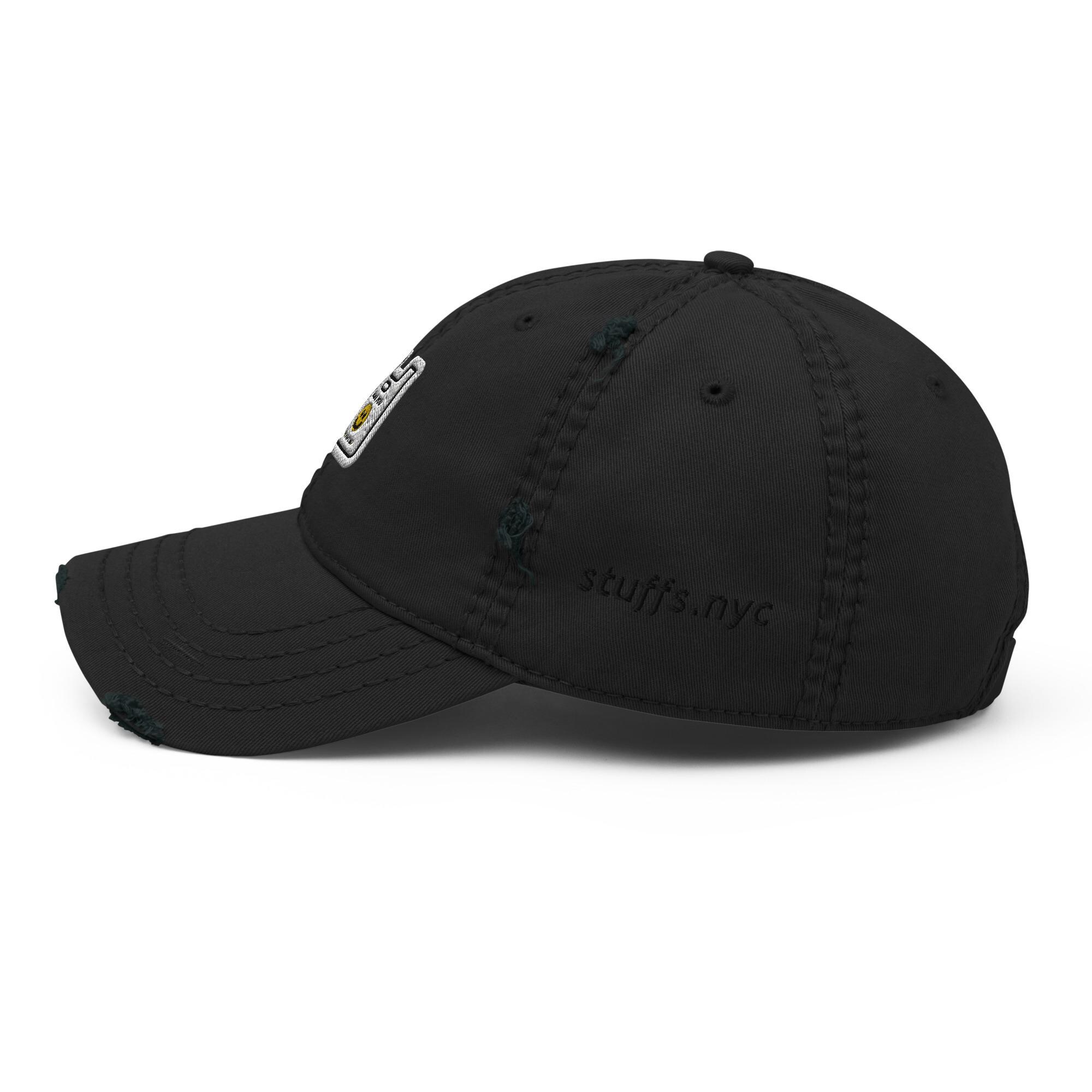 Distressed Dad Hat Embroidery | Smiley Thank You Plastic Bag Have A Good Day - Image 4
