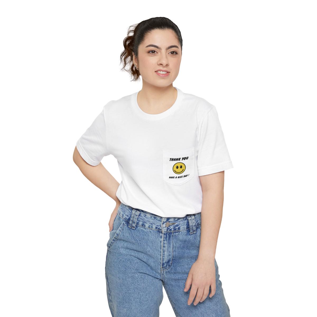 Pocket T-shirt | Plastic Bag Roses Have A Good Day - Image 3
