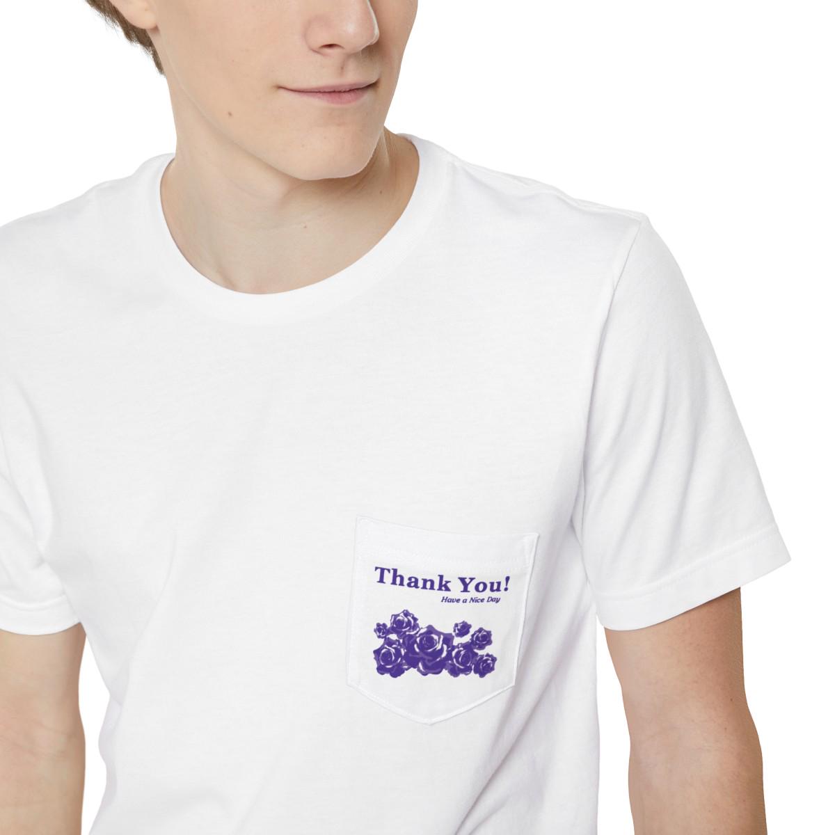 Pocket T-shirt | Plastic Bag Roses Have A Good Day - Image 7