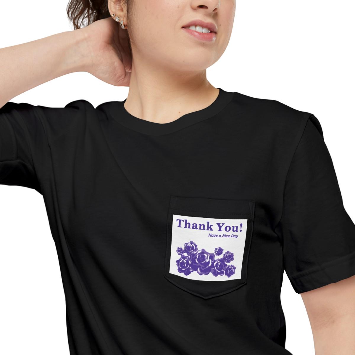 Pocket T-shirt | Plastic Bag Roses Have A Good Day - Image 9